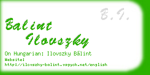 balint ilovszky business card